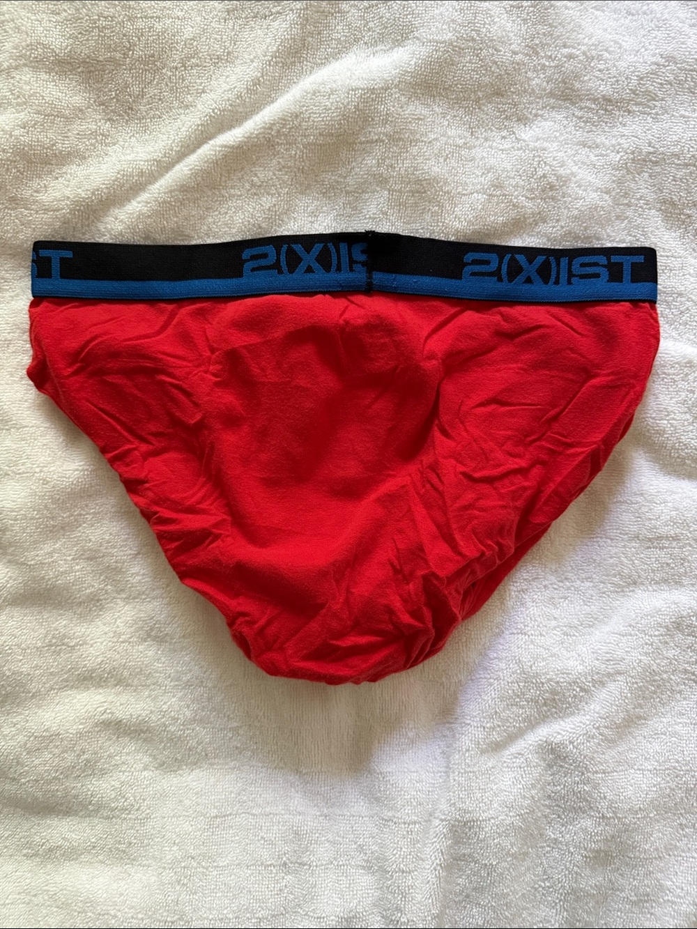 2xist Red Brief with Black Waistband and Blue Logo